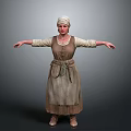Woman In Traditional Costume With Headscarf And Long Dress Arms Outstretched