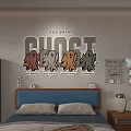 Wall Decor For Bedroom With Perfect Ghost Text And Cute Cartoon Ghosts