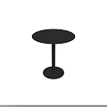 Gray Round Modern Accent Table With Single Column Base And Smooth Surface 3d model