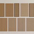 Various Textured Wainscoting Panels With Brown And Beige Patterns And Designs 3d model