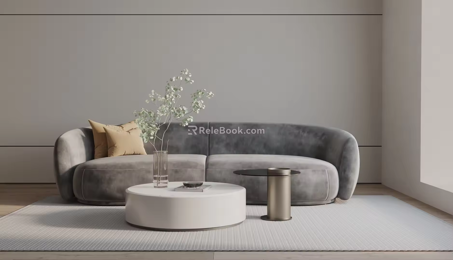 Modern three-seat sofa 3d model