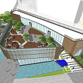 Modern Sales Office Building Exterior Design With Wooden Facade And Large Glass Windows