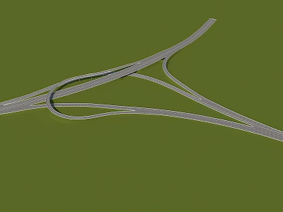 Complex Road Interchange Infrastructure with Multi Lane Curved Roads and Traffic Connectivity 3d model