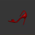 Elegant Red High Heels With Strappy Ankle Strap And Open Toe Design 3d model