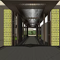 new chinese style gate 3d model
