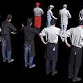 Group of Professional Chefs Preparing Food With Various Kitchen Utensils And Uniforms