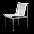 White Contemporary Chair With Mesh Back And Sleek Metal Frame Structure