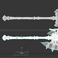 Medieval Fantasy Weapons Ornate Hammer And Spiked Axe With Braided Handles