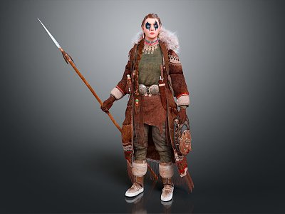 Modern game character maiden warrior female martial arts huntress ancient huntress heroine assassin 3d model