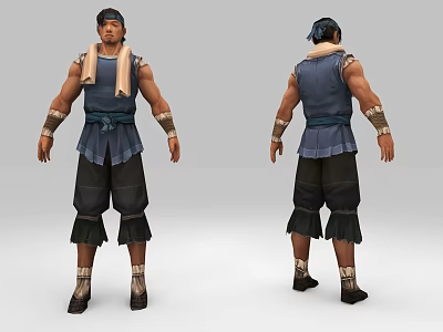 Modern Game Role Migrant Workers 3d model