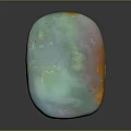 Natural Polished Stone With Green Orange And White Smooth Color Patterns