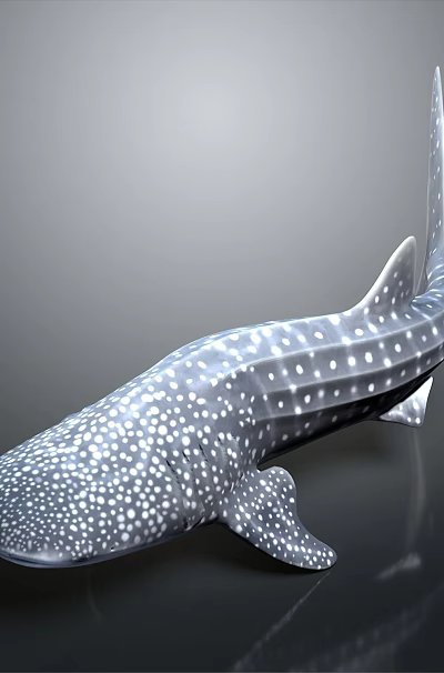 Graceful Giant Whale Shark With White Spots Swimming In Deep Ocean Water 3d model Graceful Giant Whale Shark With White Spots Swimming In Deep Ocean Water 3d model