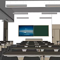 modern classroom 3d model