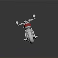 Classic Silver Motorcycle With Red Fuel Tank Vintage Design And Chrome Accents