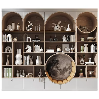 Modern Wardrobe Cabinet Color Books 3d model