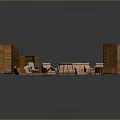 Wooden Furniture Set Featuring Sofa Chairs Tables Cabinets And Sideboards