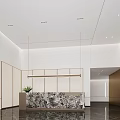 Modern Hotel Lobby Front Desk Lobby 3d model