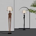 Quiet log wind floor lamp 3d model