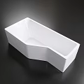 White Modern Freestanding Bathtub With Rectangular Shape And Unique Side Design 3d model