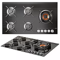 Modern Kitchen Appliances With Range Hood Gas Stove And Induction Cooktop
