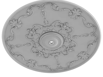 Elaborate Circular Carved Ceiling Design With Intricate Patterns And Central Hole 3d model
