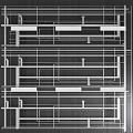 Industrial Pipes Structural Design Layout With Grid Connections And Multiple Diagram Views