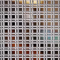 Modern Room Divider With Geometric Square Glass Panels And Metal Frame
