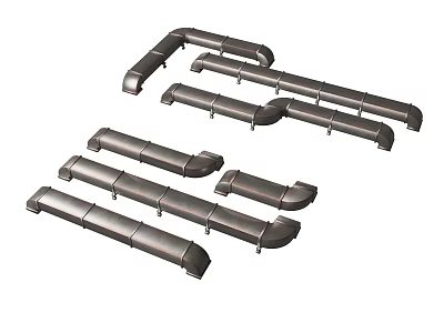 Industrial Equipment With Various Pipes Elbows And Fittings For Industrial Use 3d model