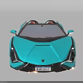 Turquoise High Performance Luxury Sports Car with Sleek Convertible Design and Copper Wheels