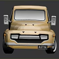 Vintage Yellow Truck Low Poly 3D Model with Classic Design and Retro Look