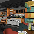 Cozy Cafe Interior Design With Comfortable Seating Green Plants And Wooden Shelves