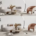 Modern sofa coffee table combination 3d model