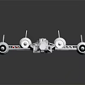 White Streamlined Spaceship Model With Multiple Engines And Reflection On Black Background