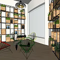 Modern Café Interior Design Featuring Wooden Tables Chairs And Hanging Lights