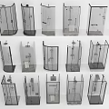 Shower Sauna Various Modern Designs And Enclosure Structures For Bathroom Use 3d model