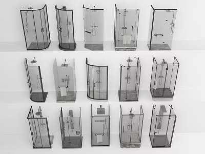 Shower Sauna Various Modern Designs And Enclosure Structures For Bathroom Use 3d model