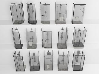 Shower Room Shower Partition Shower Glass Door Bathroom Hardware Shower Room Bathroom Dry and Wet Separation 3d model