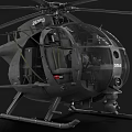 US Army Military Helicopter Equipped With Rocket Launcher Transparent Cockpit And Interior Seats