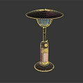 Black Outdoor Gas Patio Heater With Efficient Heating Stable Base And Portable Design