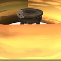 Rustic Wooden Stool With Round Seat Natural Texture And Four Legs