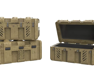 Rugged Household Storage Boxes With Stackable Design Open Lid And Ventilation Grilles 3d model