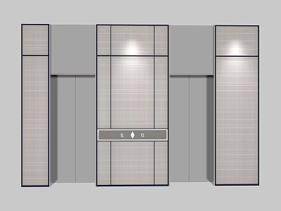 Modern Three Elevator Doors Design With Panel Lighting And Control Buttons 3d model