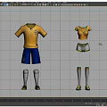 Men's and Women's Brazilian Football Uniforms Yellow Jersey Blue Shorts Socks and Shoes