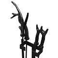 Classic Fireplace Tools Set With Iron Poker Tongs Shovel And Stand