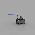 Stainless Steel Ball Valve With Blue Lever Handle And Metal Body Construction