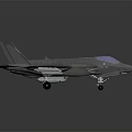 Gray Fighter Jet Model With Sleek Design Transparent Canopy Underwing Missiles And Landing Gear Deployed