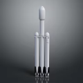 White Multi Stage Space Rocket With Thrusters For Space Exploration Mission 3d model
