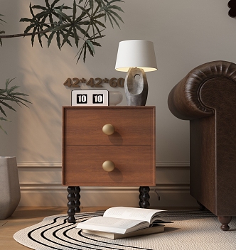 Antique bedside table 3d model