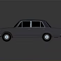 Vintage Blue Four Door Sedan with Retro Body Design and Classic Wheels
