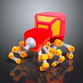 Mechanical Robot Spider Design With Red Yellow Body And Orange Legs